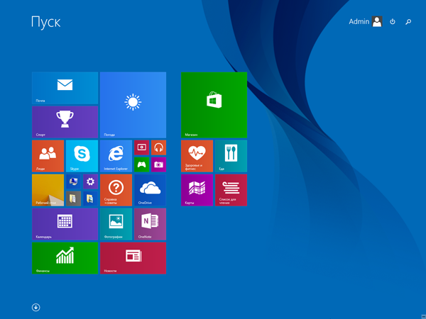 Интерфейс Windows 8 Metro